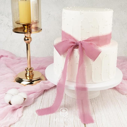 Pink Chiffon Ribbon 1.5 Inch x 3Yds Pastel Pink/Peach/Cream/Blushing Rose/Dusty - Image 5