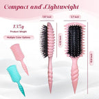 Curly Hair Brush, 5-in-1 Detangling & Curl Defining Brush for Curly Hair Wet or Dry, Shaping & Styling Brushes with Less Pulling for Women & Men (Pink)