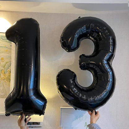 Jonhamwelbor 13 Balloon Numbers Black Big Giant Jumbo Big Large 13 or 31 Foil - Image 3