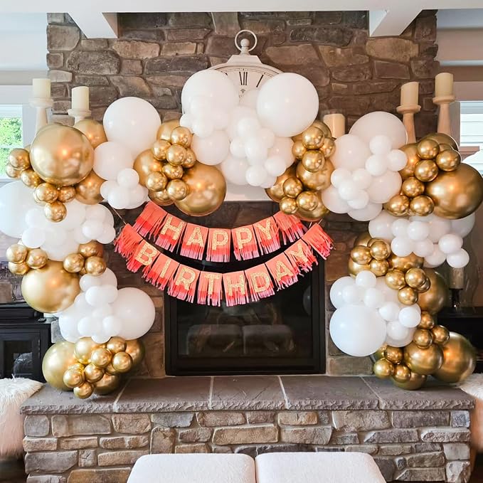 White and Gold Balloons Arch Kit, Engagements, Baby Shower Anniversary - Image 5