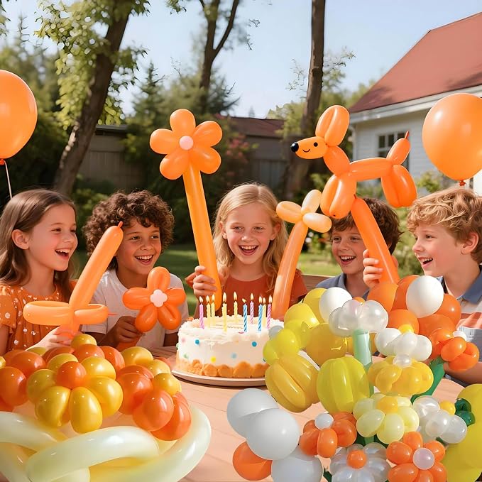 Tangerine Yellow Long Balloons Premium 260 Twisting Balloons Animals Magic - Image 6