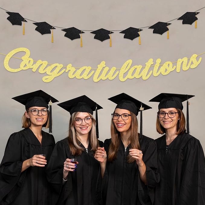 Congratulations Banner Pre-Strung Grad Cap Banner Graduation Decorations 2026 2 - Image 5