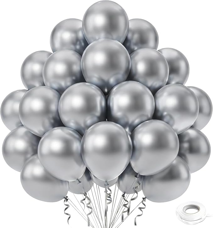 Silver Balloons, Baby Shower, Anniversary, Graduation, Wedding Decorations by GoldenParty