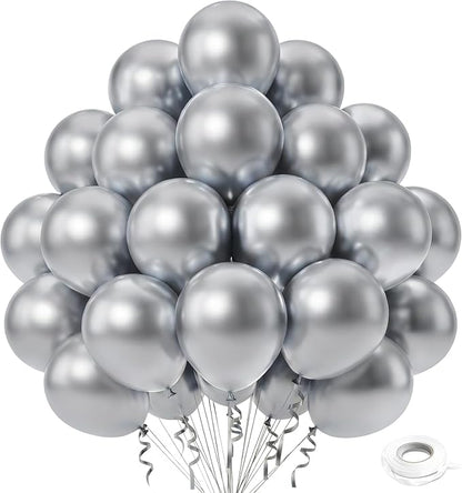 Silver Balloons, Baby Shower, Anniversary, Graduation, Wedding Decorations by GoldenParty