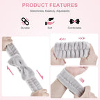 6Pack Headbands and Wristband Set for Washing Face, Spa Skincare Makeup Headband, wrist bands and hair band for face wash, for Women and Teen Girl skincare tools Gifts