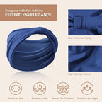 Wide Headbands for Women Knotted No Slip Head Bands Soft Turban Headband Hair Accessories Boho African Solid Color Head Wraps for Women Yoga Workout Pack of 6