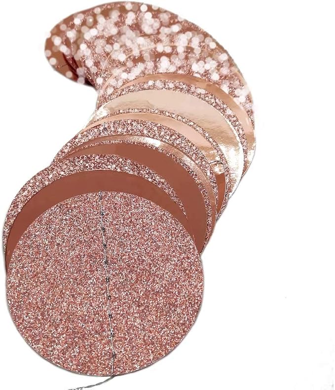 TTSAM 6 Pcs Rose Gold Paper Circle Dots Garland, 52 Feet, Bachelorette - Image 5