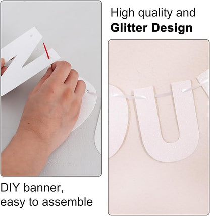 BEISHIDA Glitter White 116 PCS A-Z DIY Letter Custom Banner Party Decor | 111 - Image 2