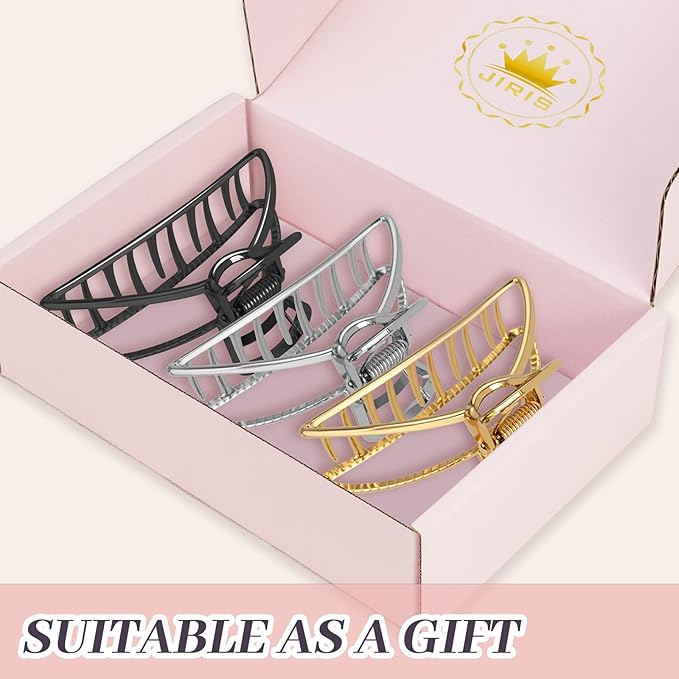 3PCS 3inch Metal Hair Clips,Metal Hair Claw Clips For Women,Hair Catch Barrette Jaw Clamp,Half Bun Hairpins for Everyday Use.(Set1)