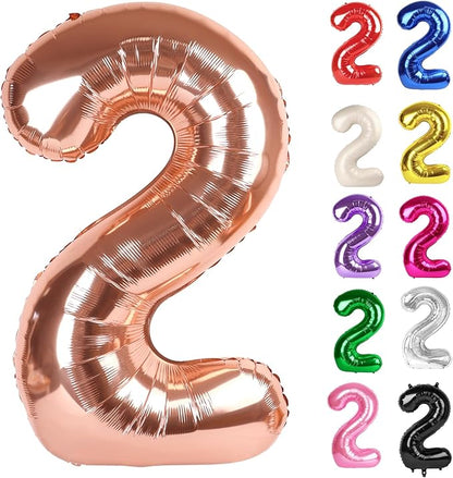 Rose Gold Number 2 Balloon 40 Inch by IWERP