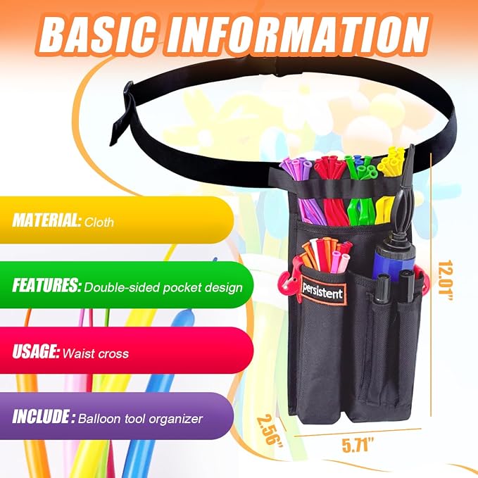 Multi-Pocket Balloon Organizer Portable Balloon Storage Bag Adjustable Tools - Image 6