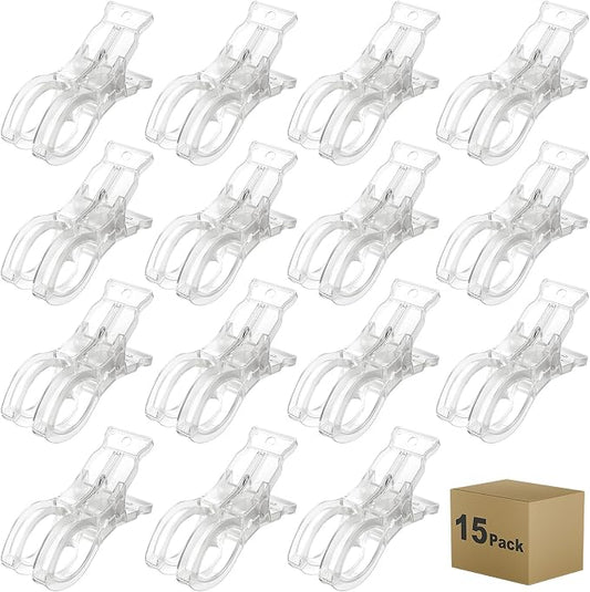 15 Pack Balloon Arch Clips, Large Clear Spring Clamps by MuitcdoDirect-BestChoice