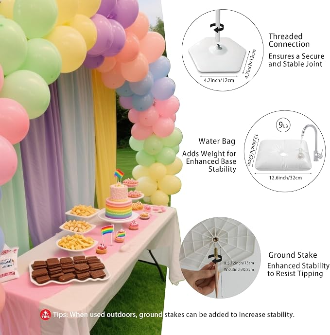 YALLOVE Adjustable Balloon Arch Stand Kit - Image 4