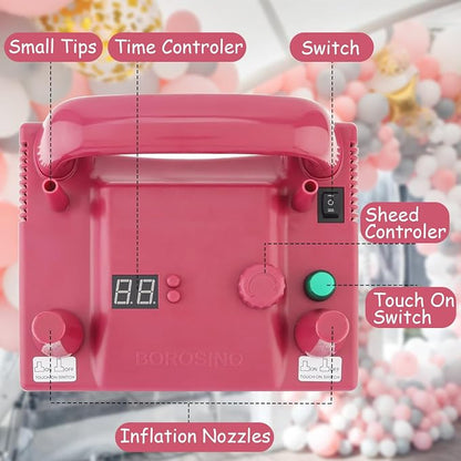 Electric Balloon Blower Pump Portable Electric Air Balloon Pump Dual Nozzle - Image 3