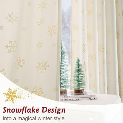 Beauoop Christmas Cream Velvet Curtains - Image 8