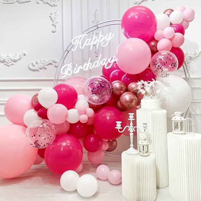 Pink Balloon Arch Kit by SANERYI