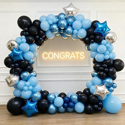 50pcs Metallic Blue Balloons, 12inch Chrome Blue Latex Helium Balloons | - Image 5