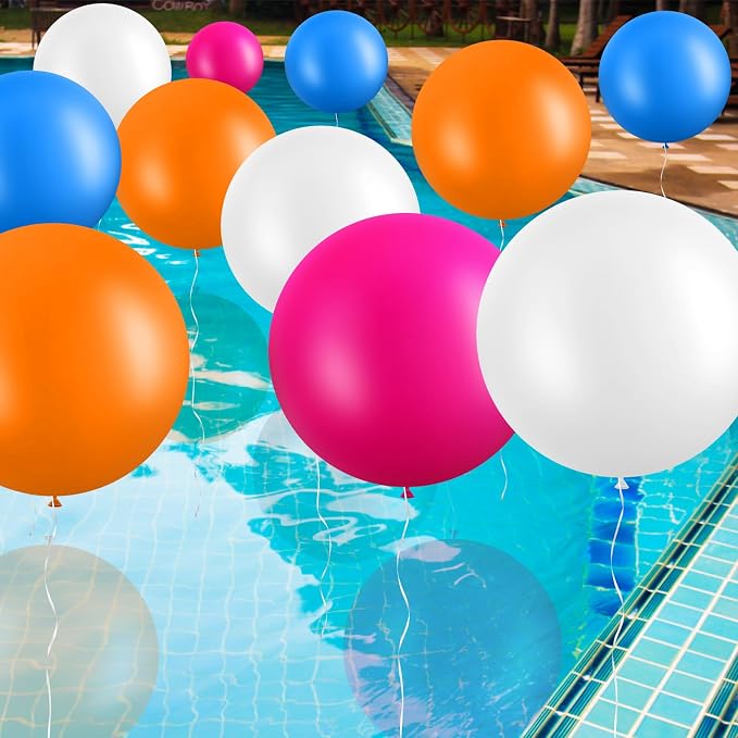 Gejoy 24 Pcs Pool Giant Balloons 36/24/18 Inch Jumbo Large Big Latex Balloons by Gejoy