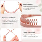 4 Pack No Pressure Headbands for Glasses Wearers – Wide teeth U-Shaped headband for no headache, no pressure, secure hold for thick and fine hair(set-A)