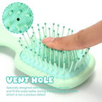 Mini Hair Bursh for Women Men and Kids, Protable Travel Size Hair Brush for Pockets Purses, Mini Detangler Brushes for All Hair Types, Small Paddle Brush for Detangling(Green)