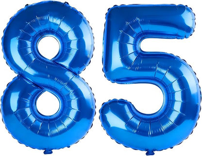 40 Inch Number 85 Balloons for 85th Birthday Party Decorations, 0-100 Dark Blue by FOBELEC