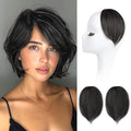 REECHO Clip in Hair Volumizer, 2PCS 6 inch Short Thick Clip in Hairpieces Adding Extra Volume Hair Extensions for Women (Black Brown)
