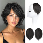 REECHO Clip in Hair Volumizer, 2PCS 6 inch Short Thick Clip in Hairpieces Adding Extra Volume Hair Extensions for Women (Black Brown)