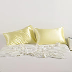 NTBAY 2 Pack Satin Queen Pillowcases for Hair and Skin, Luxurious and Silky Pillow Cases with Envelope Closure, 20x30 Inches, Light Yellow