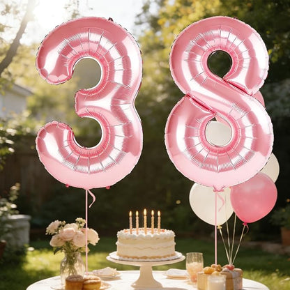 40 Inch Number 38 Balloons for 38th Birthday Party Decorations, 0-100 Jewelry - Image 3