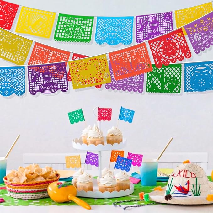 6 Packs 108 Ft Fiesta Party Decorations Mexican Party Banners Papel Picado - Image 5