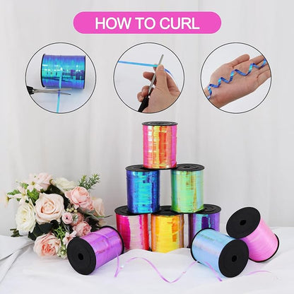 TONIFUL 500 Yards Iridescent Rose Red Curling Ribbon Balloon String | - Image 3