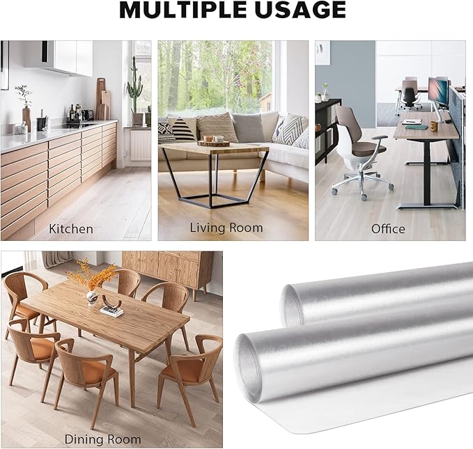 Floor Mats for Home, 5'×7' Clear Area Rug for Dining Room, Durable Non-Slip Hard Floor Living Room Rug, PVC Waterproof Rolling Chair Protector for Kitchen, Bedroom, High Traffic Areas