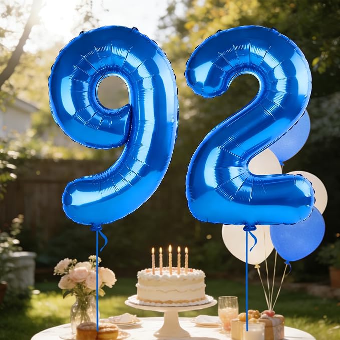 40 Inch Number 92 Balloons for 92nd Birthday Party Decorations, 0-100 Dark Blue - Image 3