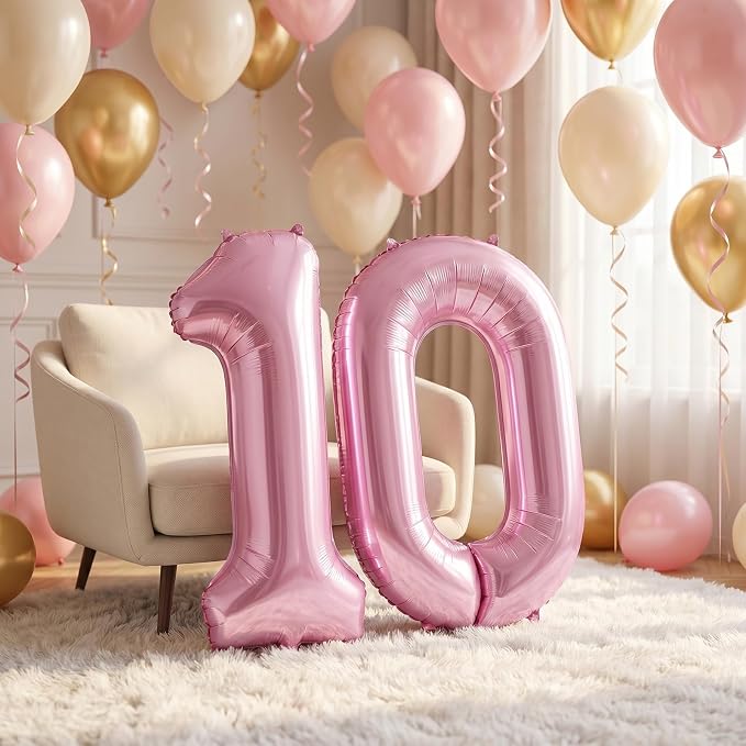 40 Inch Pink Number 0 Balloon, Giant Number Balloons, Birthday Decorations | - Image 4