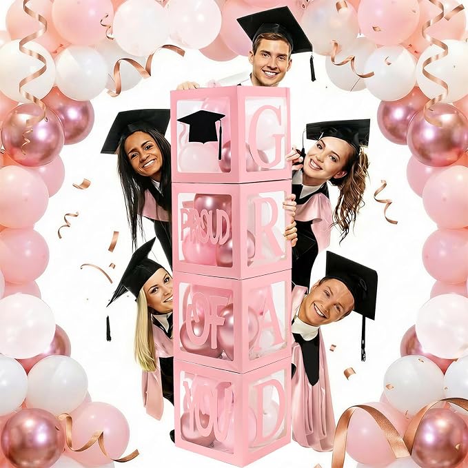 Graduation Decorations 2026, PROUD OF YOU, Class of 2026 and 130pcs Light Pink - Image 5