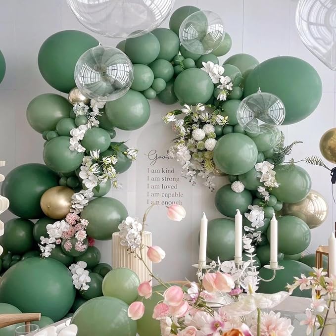 412pcs Sage Green Balloon Garland Arch Kit 18 12 10 5 Inch Different Sizes - Image 6