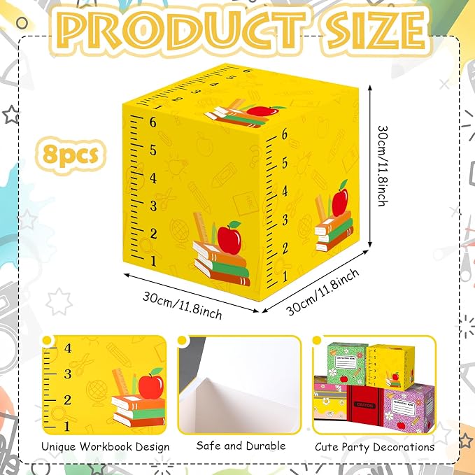 Geyoga 8 Pcs Back to School Balloon Box Decoration Sets Include Composition - Image 6