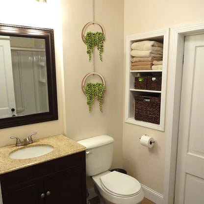2pcs Artificial Succulents Hanging Plants 12.2'' Fake String of Pearls in Pot - Image 3
