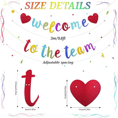 Welcome to the Team Banner Pre-Strung No DIY, Glitter New Employee Welcome - Image 2