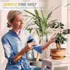 Plant Mister Spray Bottle, 13.5 oz Leak Proof Glass Spray Bottle for Inside Plants, Succulents, Herbs, Cleaning, Hair Care, Refillable Fine Mist Sprayer with Adjustable Mist Nozzle (Grey)