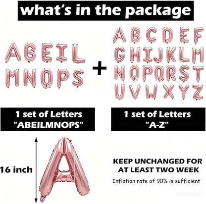 36 Pcs Pastel Pink Letter Balloons, Custom A-Z Set - Image 3