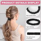 6Pcs Mulberry Silk Slip Skinny Hair Scrunchies - 22 Momme Pure Silk Ponytail Holders for Women & Girls (Color 02)