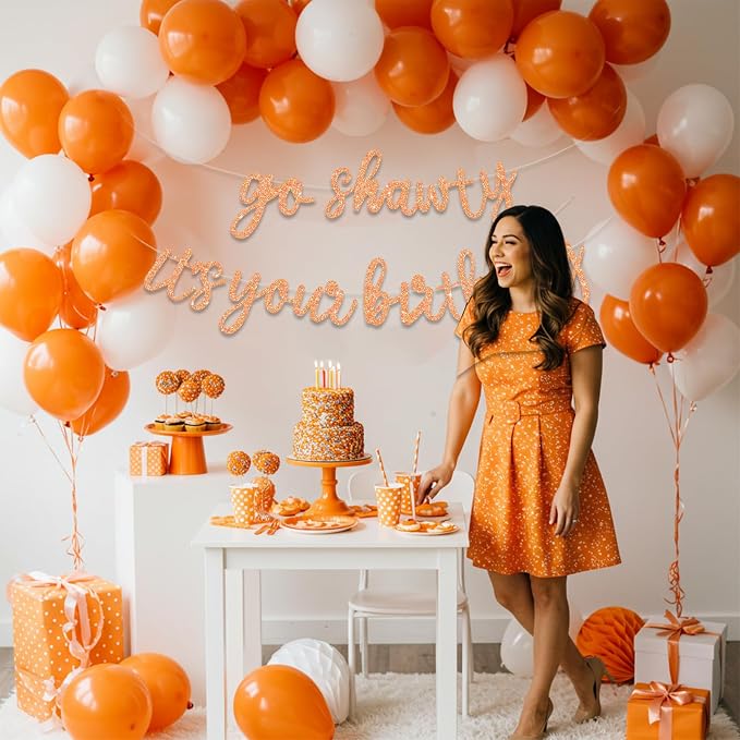 BEISHIDA Light Orange Pre-Strung Go Shawty It's Your Birthday Banner Decor | - Image 4
