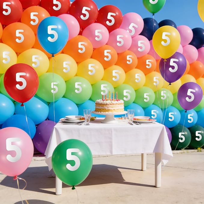 Oubest 12 Inch Colorful Number Balloons, Baby Shower, Graduation & Christmas - Image 4