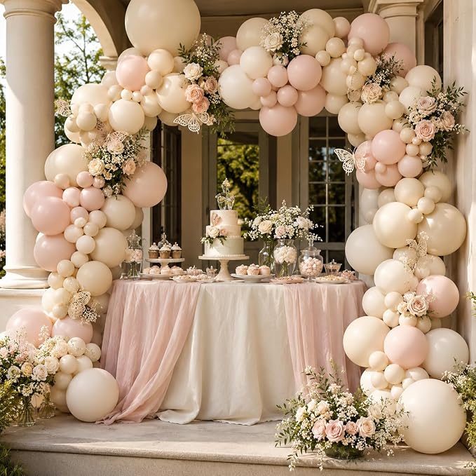 122PCS Dusty Pink Balloon Arch Kit - Image 6