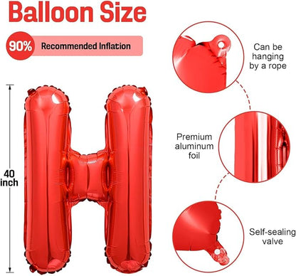 Red HOME Balloons 40 Inch, Large HOME Letter Banner - Image 2
