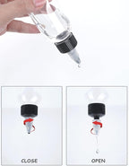 50 Pcs 2oz Plastic Squeeze Bottles with Twist Top Cap, 60ml Clear Dispensing Bottles, Empty Squirt Bottle for Liquids, Sauces, Arts, Crafts, Travel