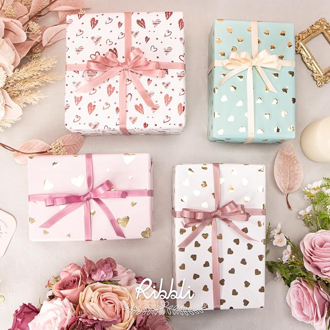 Ribbli Dusty Rose Satin Ribbon 3/8 Inch x 4 Rolls Total 40 Yards- Champagne - Image 4