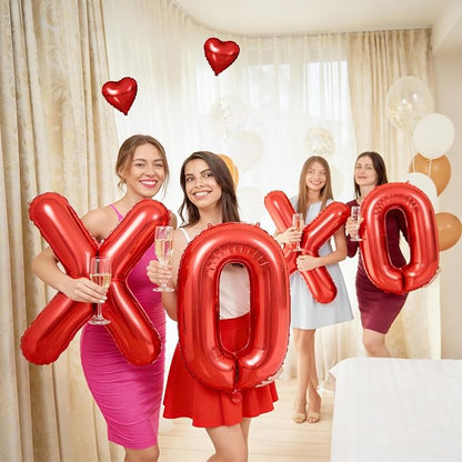 40 Inch Large Red XOXO Balloons, XOXO Letters Foil Balloons - Image 6