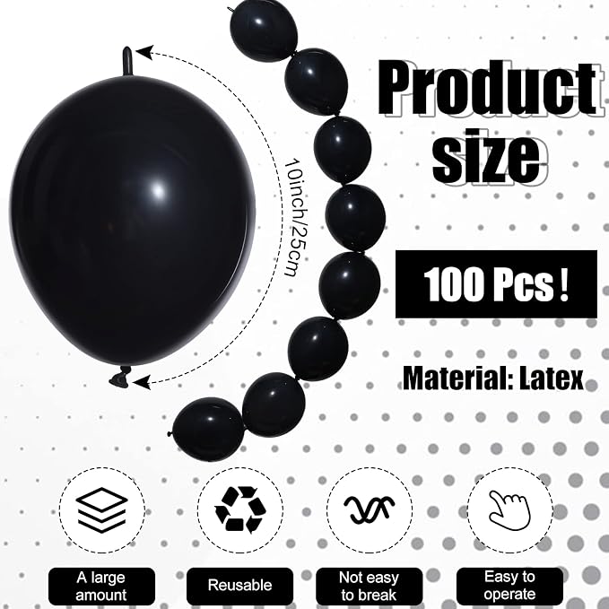 100 Pcs Link Balloon Quick Linking Latex Connected Balloons Linkable - Image 2